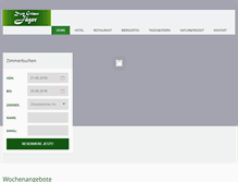 Tablet Screenshot of hotelzumgruenenjaeger.de